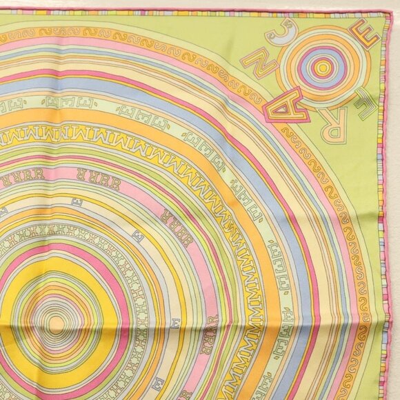 HERMES Carre 40 Scarf ""FRANCE PARIS 24 FBG"" Silk Green Auth 134912M - Picture 3 of 8